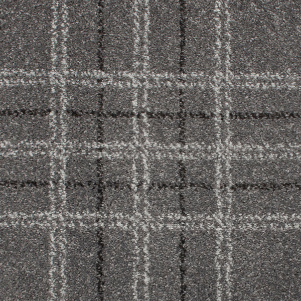 Anthracite Modern Tartan Manor Park Wilton Carpet 1.83m x 4m Remnant