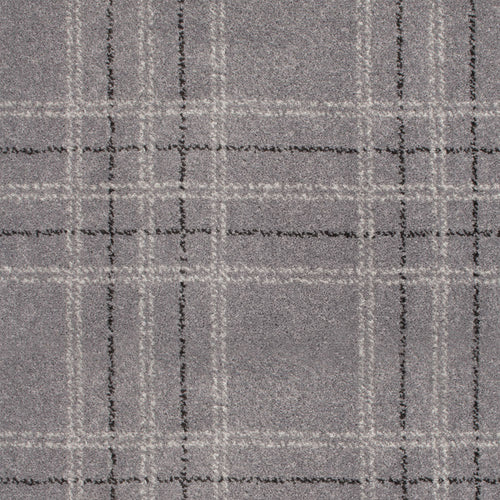 Dark Grey Modern Tartan Manor Park Wilton Carpet 2.5m x 4m Remnant