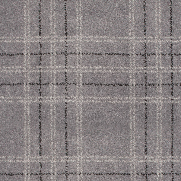 Dark Grey Modern Tartan Manor Park Wilton Carpet 2m x 4m Remnant