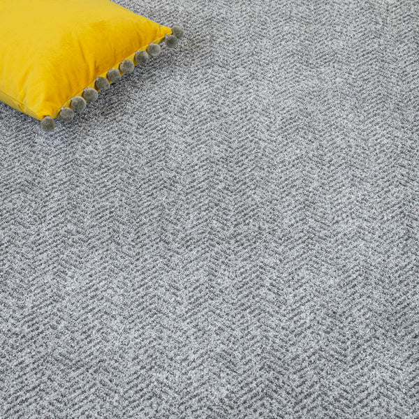 Herringbone Silver Illusion Wilton Carpet