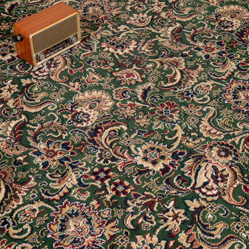 Meadow Green 2503 40 Jacobean Patterned Wilton Wiltax Carpet