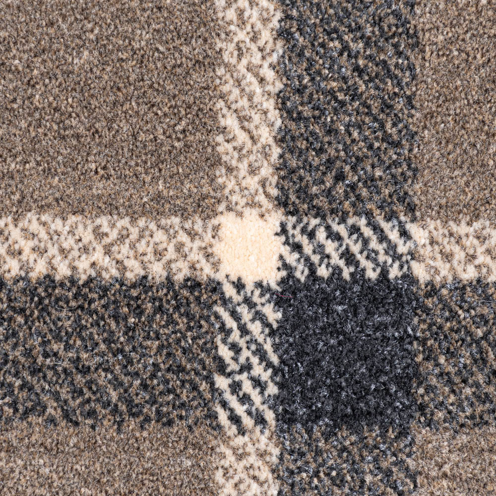 Mink Grey T33 Midas Tartan Wilton Carpet, Woven Back