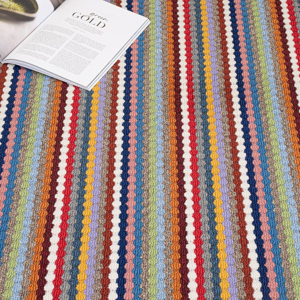 Rainbow Multi Stripe Loop Carpet