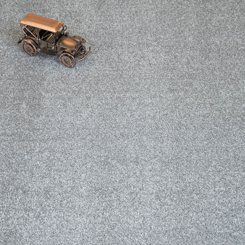 Silver Grey Polaris Luxury Saxony Carpet