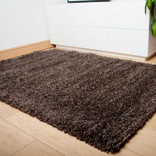 Dark Brown Lunar Ultra Shaggy Rug