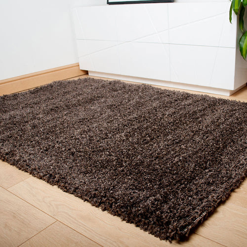 Dark Brown Lunar Ultra Shaggy Rug