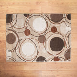 Cream Circle Pattern Delhi Rug