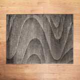 Dark Grey Swirl Pattern Delhi Rug