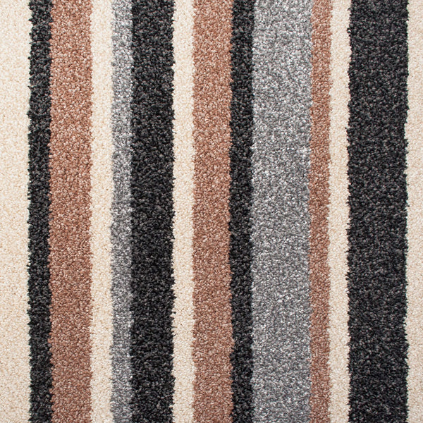 Grey 578 Palm Beach 4m & 5m Wide Striped Carpet