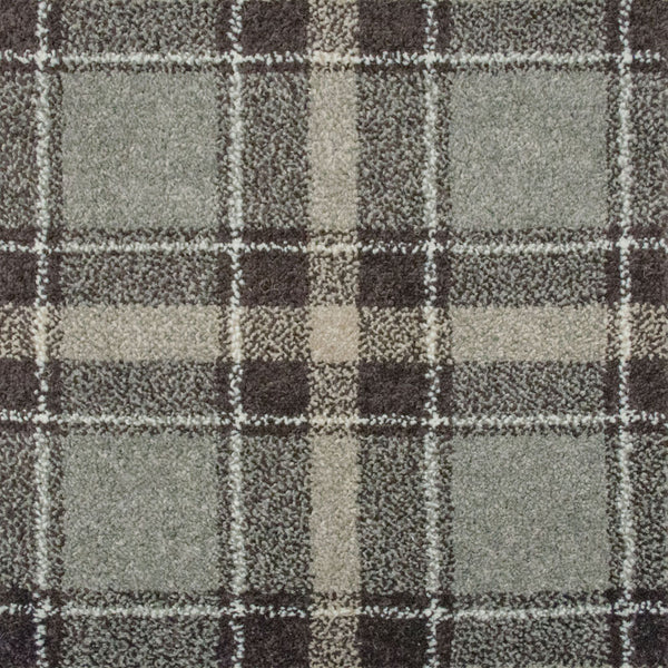 Grey & Chocolate Brown Tartan Castle Wilton Carpet