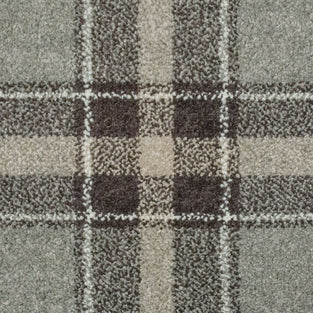 Grey & Chocolate Brown Tartan Castle Wilton Carpet