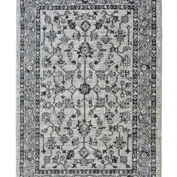 Grey Traditional Capella Patterned Rug