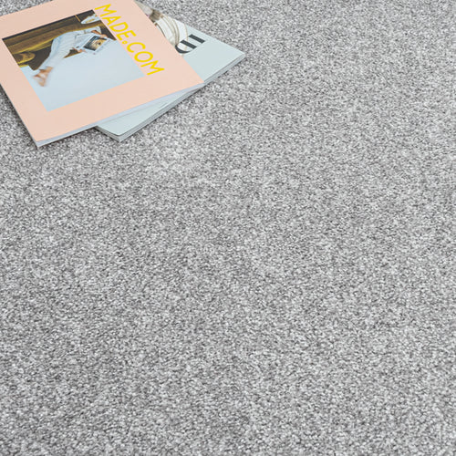 Silver Grey Avalon Saxony Feltback Carpet