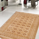 Regent Golden Beige Patterned Rixos Rug