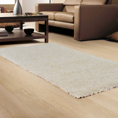 Cream White Mercury Shaggy Rug