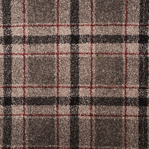 Dark Grey Red Dali Tartan Carpet