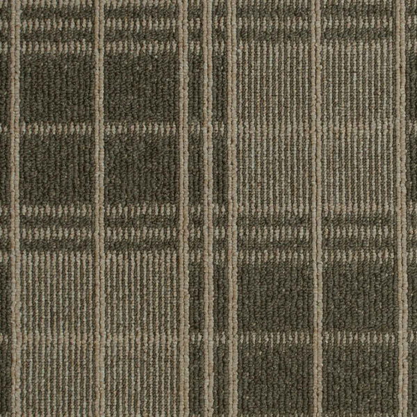 Beige Grey Austin Tartan Loop Feltback Carpet