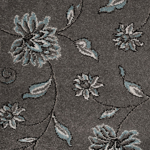 Grey Floral Castle Wilton Carpet