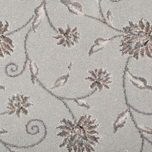 Light Grey Floral Manor Park Wilton Carpet