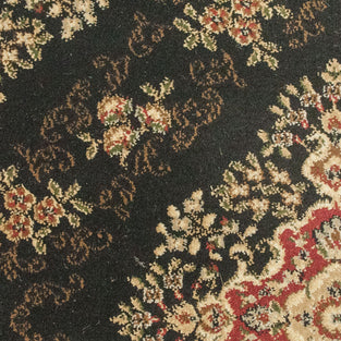 Classical Black Floral Windermere Carpet