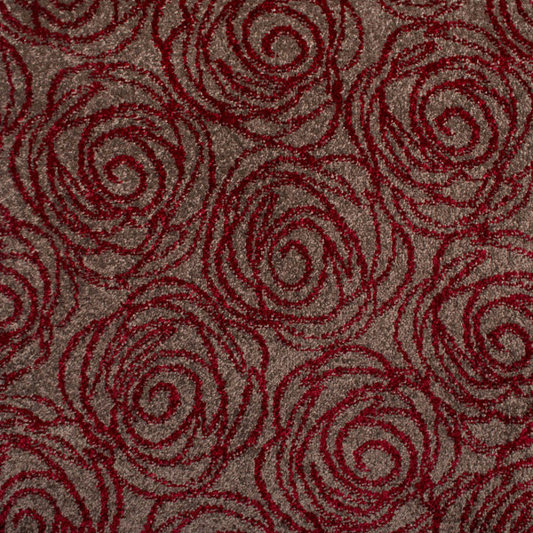 Mocha Red Rose Castle Wilton Carpet