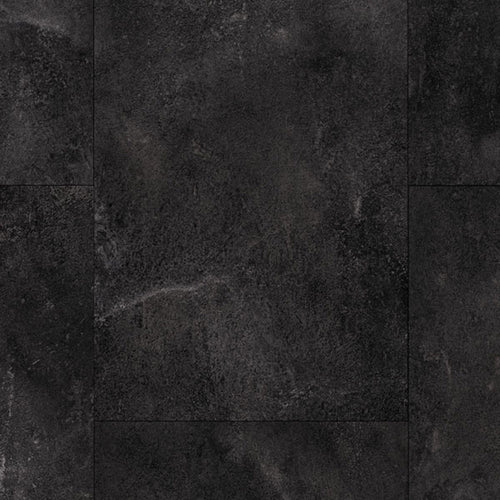 Solid Black Modern Slate Design Vinyl Flooring