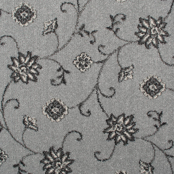 Silver Floral Queensville Wilton Carpet