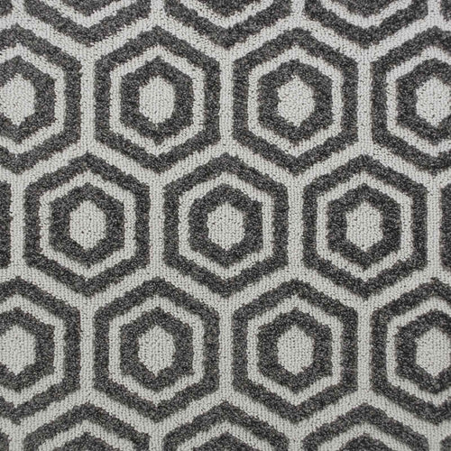 Dark Grey & Cream Geometric Structura Carpet