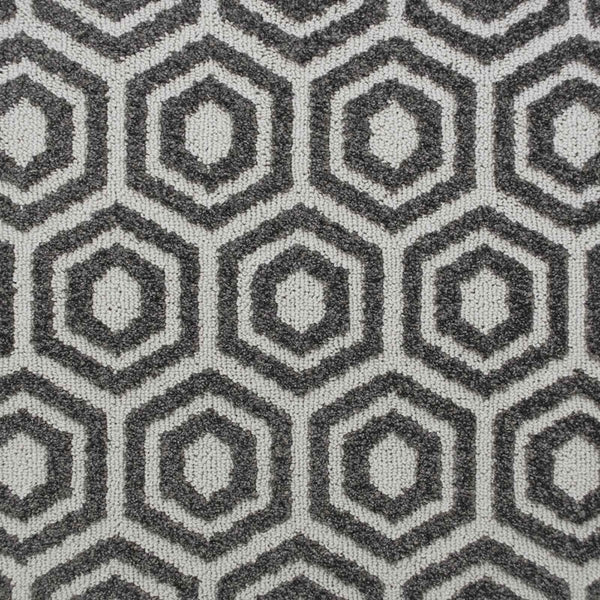 Dark Grey & Cream Geometric Structura Carpet