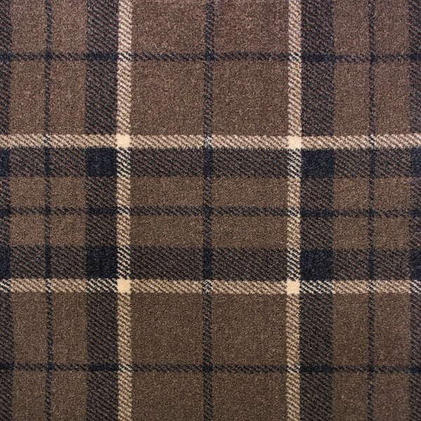 Brown Dark Grey 33 Tartan Wilton Carpet